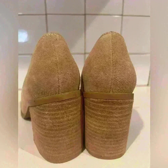 JOIE Wevenly Tan Brown Suede Block Heel Closed Toe Shoes Size 8.5- NWT - Picture 6 of 7
